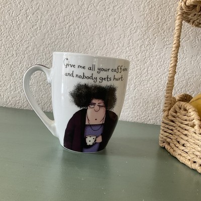 Leslie Murray Whimsey Coffee Mug Give Me All Your Caffeine & Nobody Gets Hurt