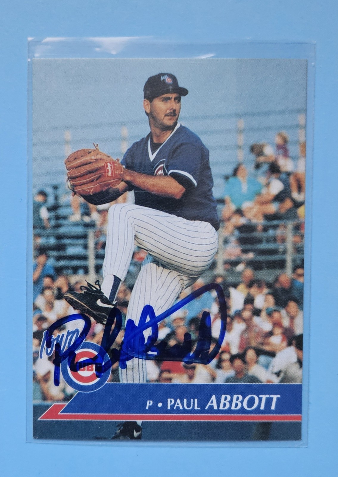 Paul Abbott Iowa Cubs 1995 Multi-Ad Autographed Signed Baseball Card Chicago AAA