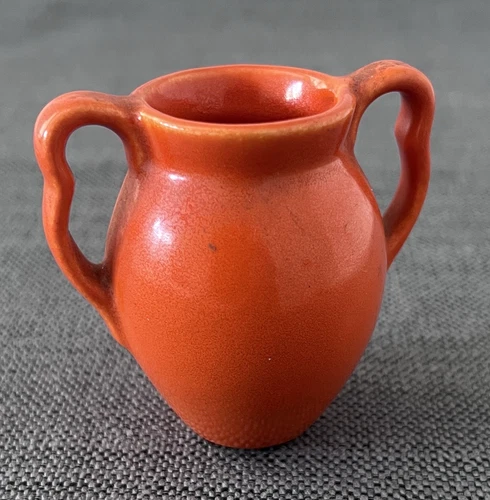 STANGL POTTERY MINI MINIATURE ORANGE URN w/ ORANGE INNER GLAZE