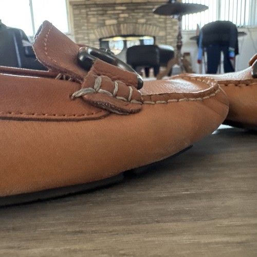 Hush Puppies 9 Driving Moccasin Double bit Leather Loafer 9M Flat Tan Moyen 41 - Picture 16 of 24