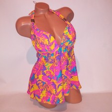 Venus Swim Tankini Top Size 12 Tank Purple Pink Orange Yellow Colorful Neon