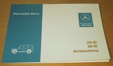 Mercedes Owners Manual G Model - G 460 - 240 Gd - 300 Gd 1979 Nos