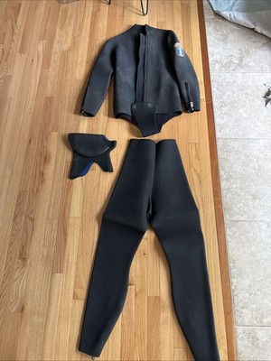 Aqua lung U.S. Divers Full Wet Suit Pants Jacket Head Gear Scuba Rubber