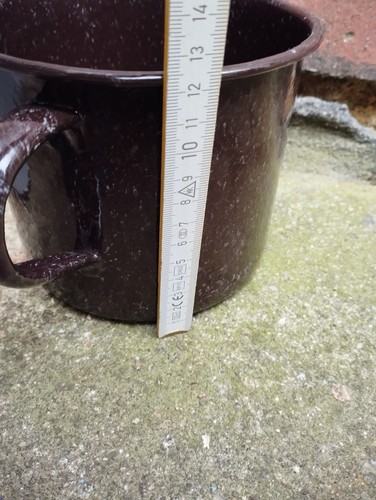 3x Schnabeltopf Milchtopf Emaille Kochtopf Pflanzgefäß Pflanztopf Garten - Bild 7 von 11