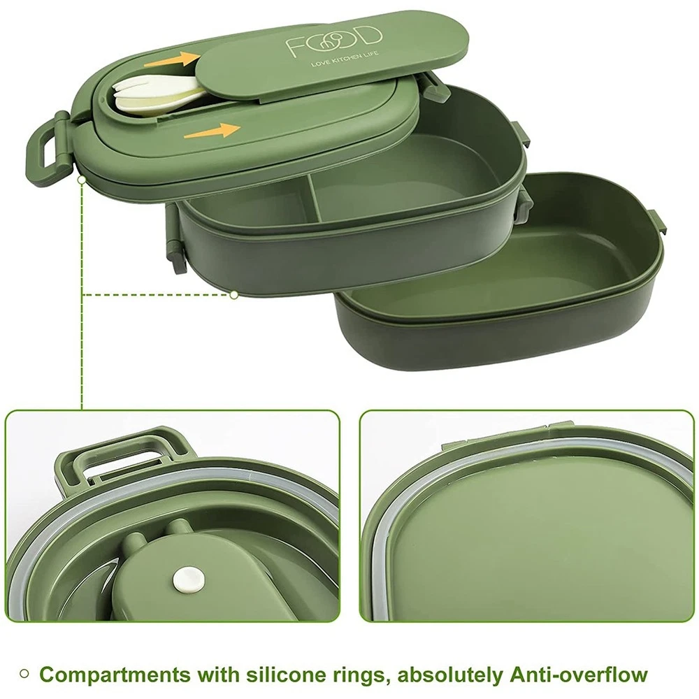 Leakproof Bento Lunch Box with Cutlery Set for Kids and Adults Leakproof Bento Lunch Box with Cutlery Set for Kids and Adults