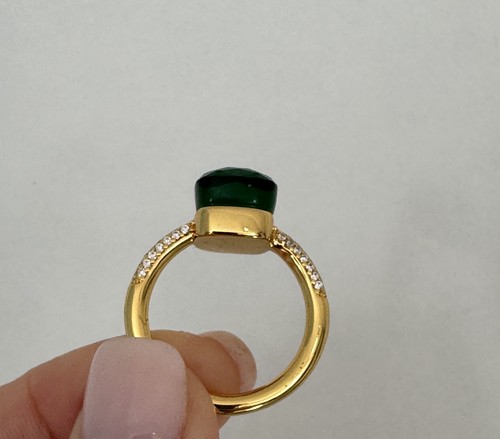 Kristallring im Pomellato Stil. Größe 8 US. Made In Italy.