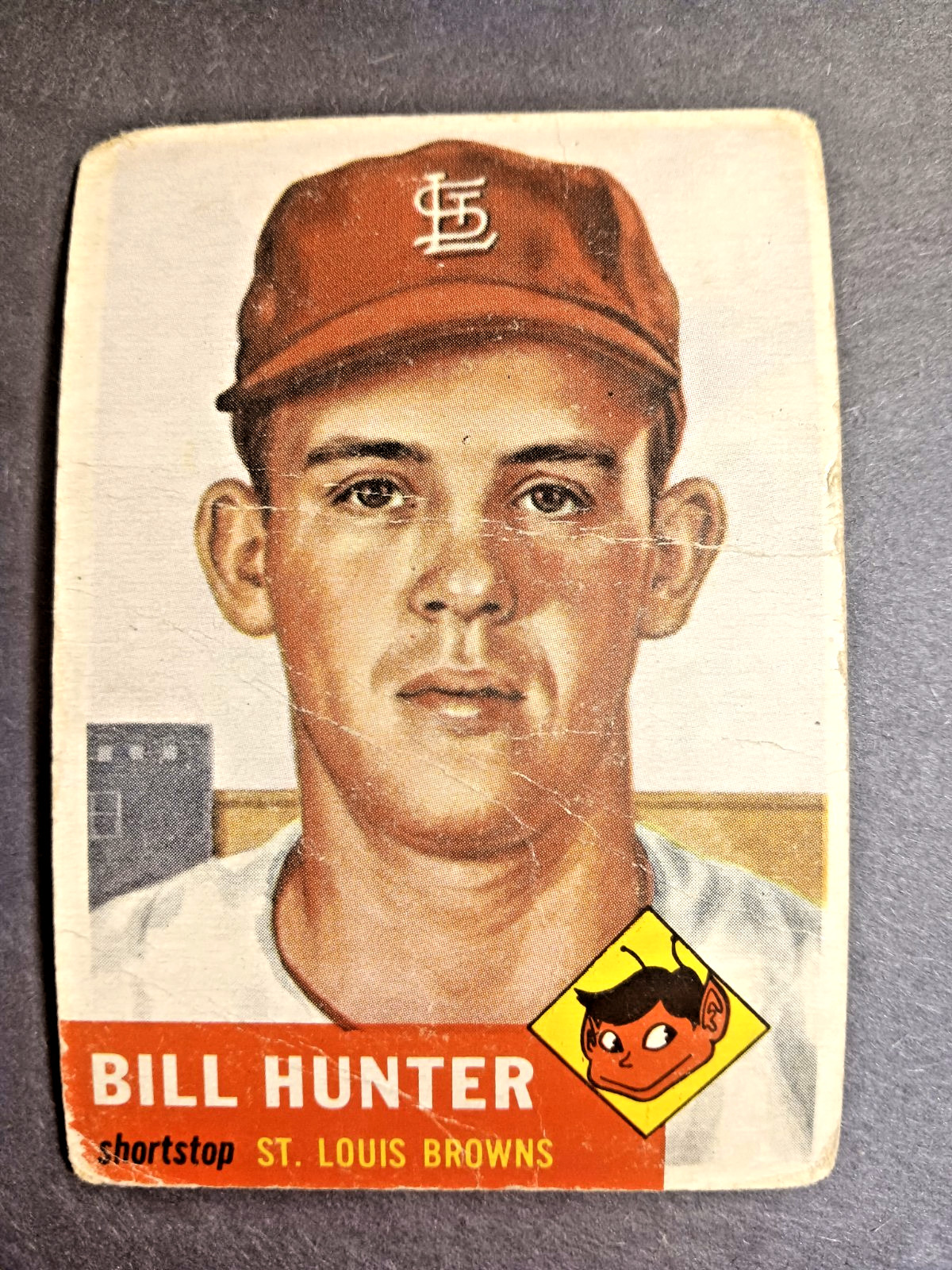 1953 Topps #166 Bill Hunter ROOKIE Browns Low Grade
