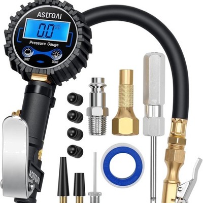 Reifenfüller mit Manometer 250 PSI Digital, Luftfutter, Zubehör, robust
