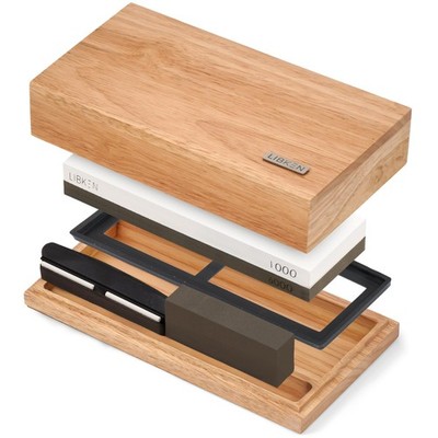 Whetstone Sharpening Stone Kit 1000/6000 Grit with Wooden   Wet Stone Sharpen...