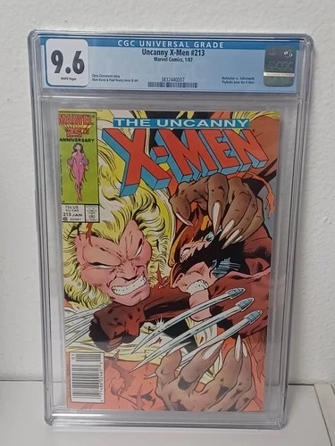 UNCANNY X-MEN #213 (Newsstand) CGC Graded 9.6 ~ White Pages