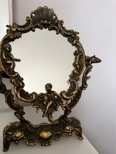 Museumsreifer Antik-Spiegel – 19. Jhd. – Prunkrahmen Bronze/Messing – Putti-Moti