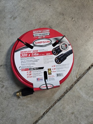 #ad Simpson MorFlex Pressure Wash Hose. 30 feet 1 4quot; Fits Most Brands Of Washers. $55.00