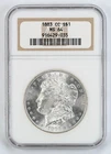 Certified 1883-CC Morgan Dollar NGC MS64 Silver $1 Carson City Mint