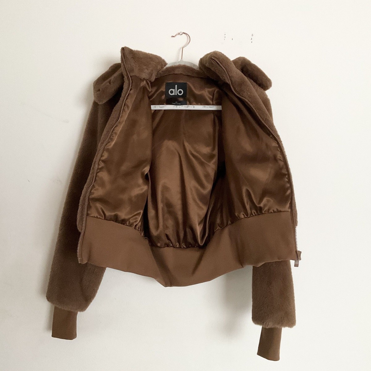 Alo Yoga Faux Fur Foxy Jacket Chocolate XS | eBay