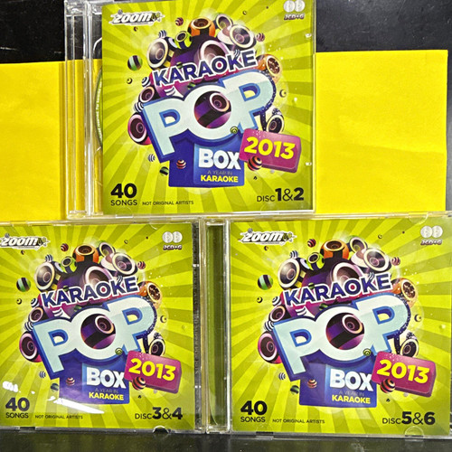 Zoom Karaoke Pop Box 2013 CD+G Pop English CDG 40 Songs Discs 1-6