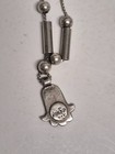 Sterling Silver Hamsa Necklace Modernist Artisan Minimal Hand of Fatima Vintage — photo 5