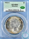 1923-S Peace Dollar CAC MS63 - Originality and Witterbrick Pedigree