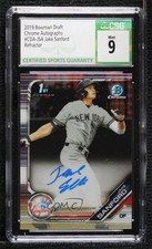 2019 Bowman Draft Chrome Pick Refractor 399/499 Jake Sanford CSG 9 Mint Auto 1da