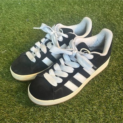 adidas Campus Men s Black/White Low Top Lace Up Sneakers Rubber Outsole