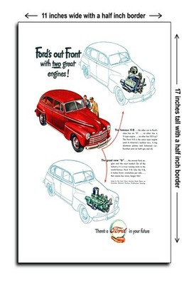 1947 Fords Out Front with Two Great Engines - 11x17 Poster