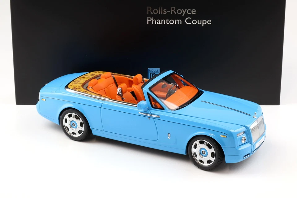 1:18 Kyosho Rolls Royce Phantom Drophead Coupe Blu Chiaro KS08871BL - Immagine 2 di 4