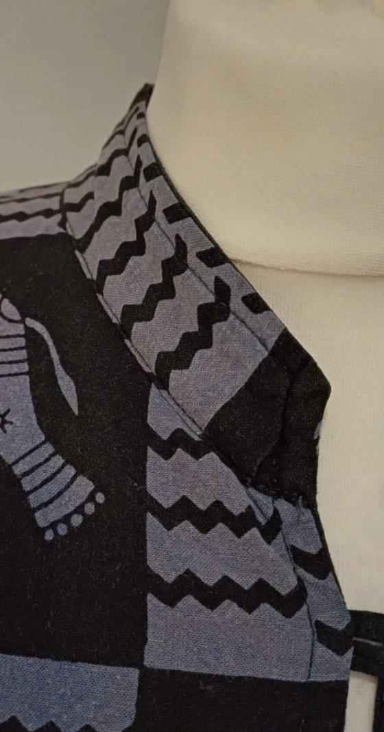 Vintage Silver Stream Elephant Pattern Cotton Bla… - image 3