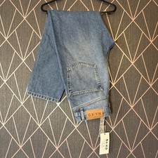 Women’s NA-KD Destroyed Detail Mom Jeans Mid Blue UK 8 EU 36 BNWT RRP £45.95