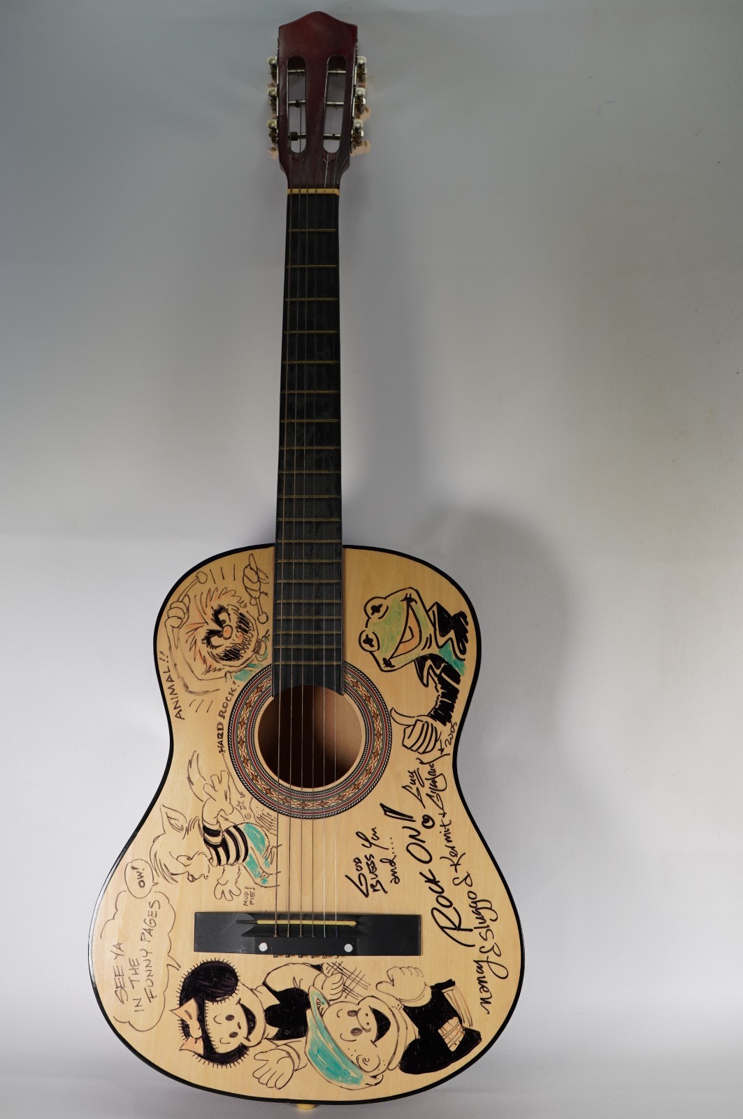 Guy Gilchrist, cartoonist custom autographed acoustic guitar #Z757