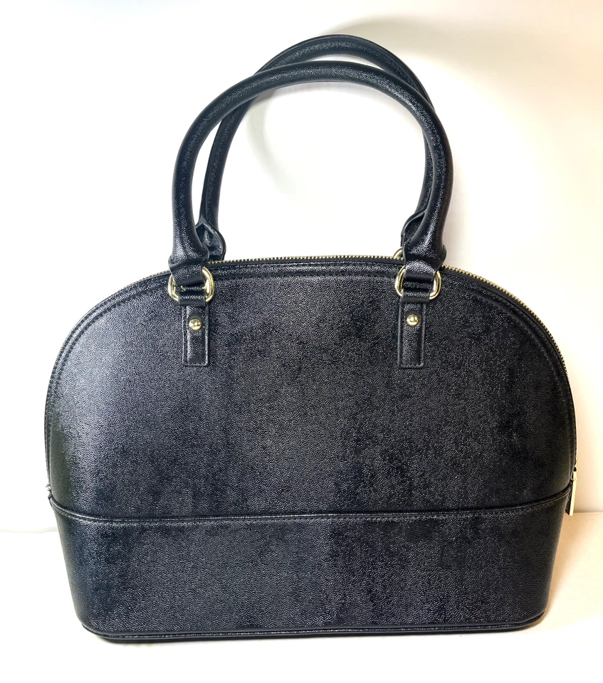 Bolso de mano Anne Klein grande negro imitación cuero asa superior mano abovedada Foto 2 de 4