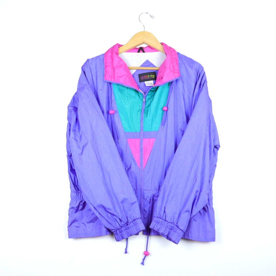 Vintage G4000 Colorblock Jacket Windbreaker Woman's Large 70's 80's Retro - Image 2 of 4
