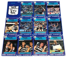 1990 STIMOROL AFL TRADING CARD COMPLETE TEAM SET- GEELONG (12) - EXCELLENT