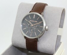 New Authentic Michael Kors Blake Silver Brown Chronograph Men's MK8842 Watch