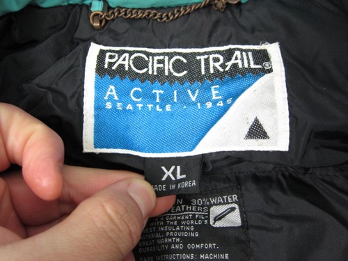 Vintage Pacific Jacket Mens Extra Large XL Blue Parka Down Feather Puffer Coat - Picture 10 of 19