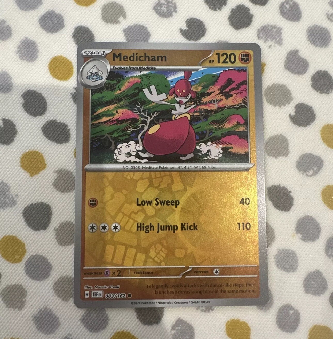 Medicham #83/162 SV Temporal Forces 2024 Pokemon Reverse Holo Common TCG Card