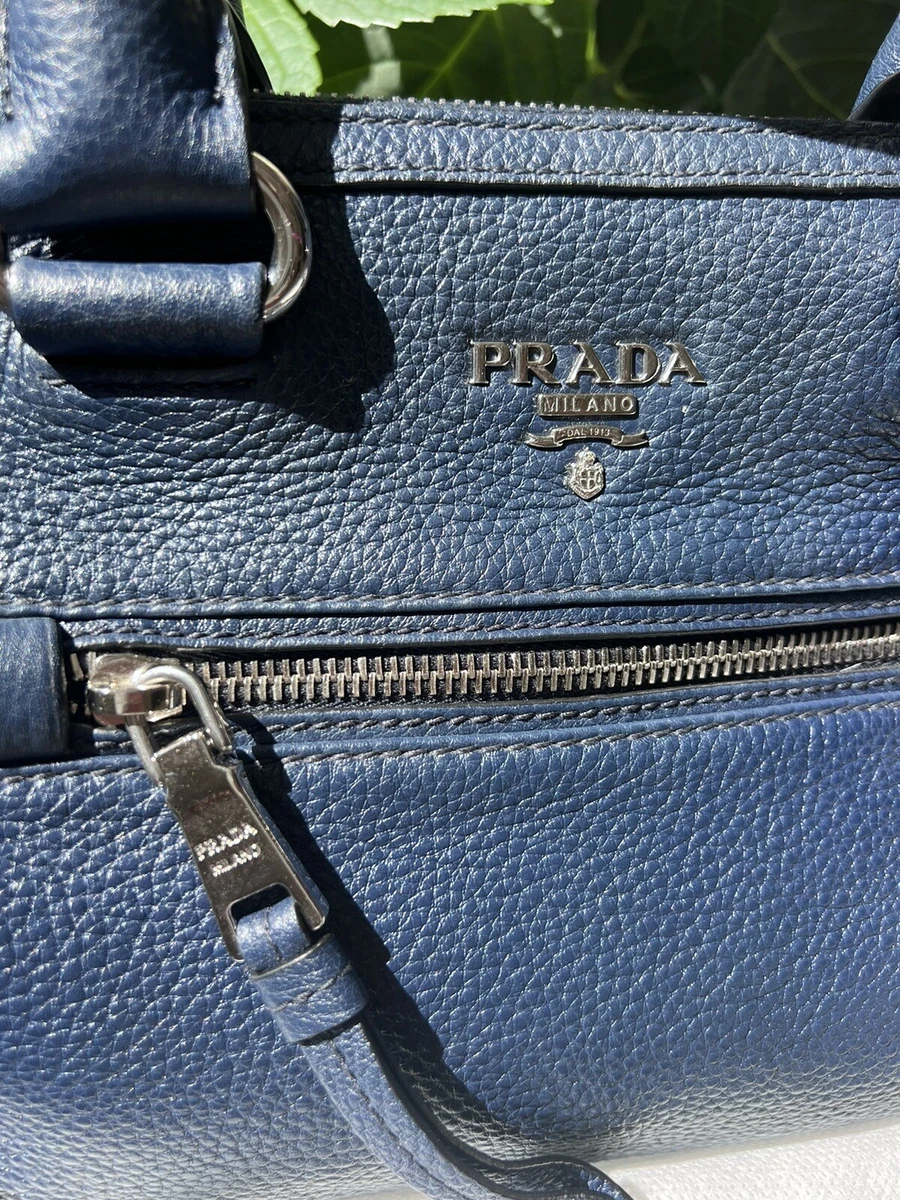 Prada Leather Bag Navy Blue eBay