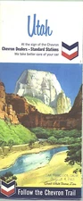 1965 Chevron Utah Vintage Road Map 