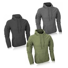 Sudadera con Capucha Táctica Para Hombres Cálida Polar Jersey Ejército Seguridad Polar Suéter Negro Senderismo