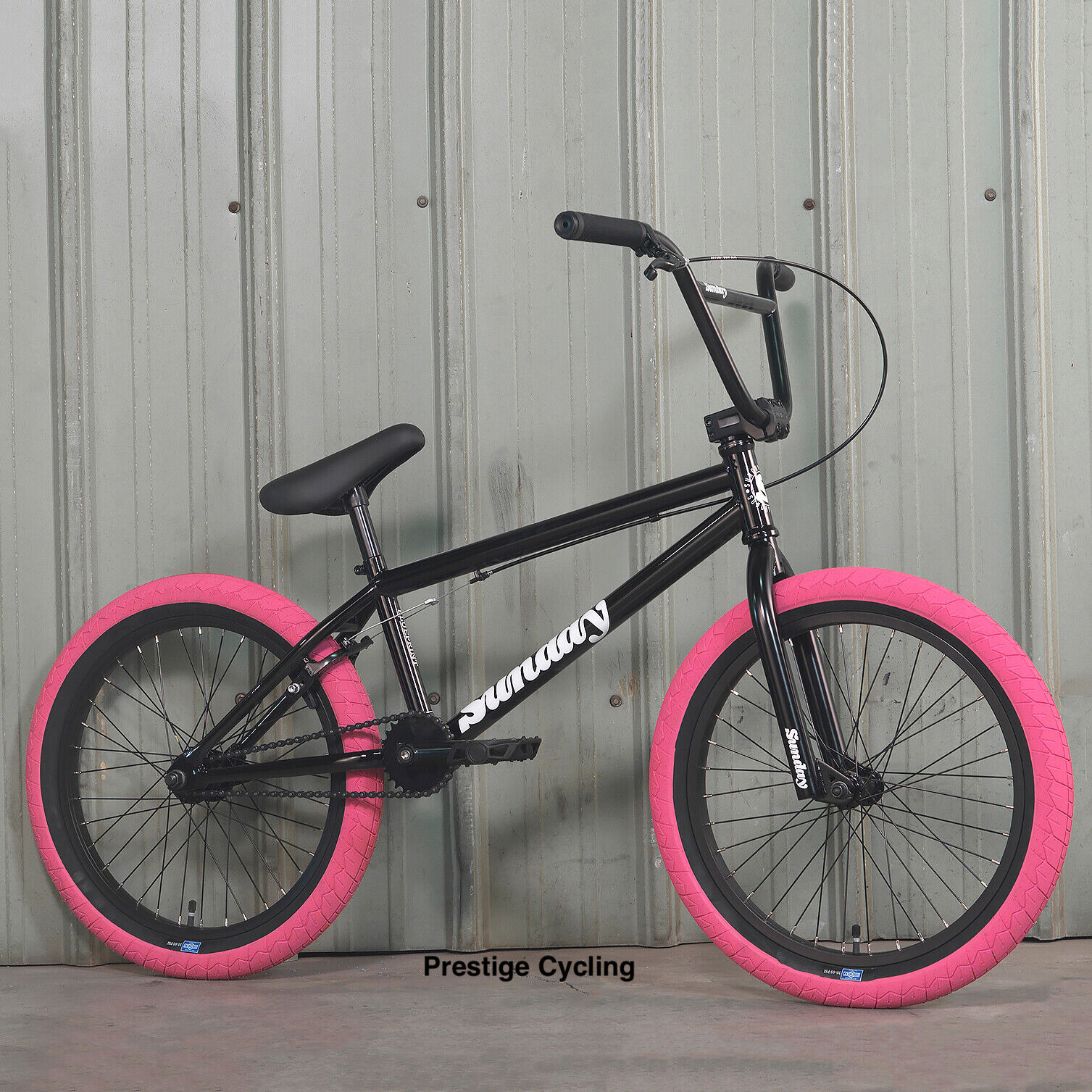 2022 SUNDAY BMX BLUEPRINT 20" BICYCLE BLACK w/ PINK TIRES