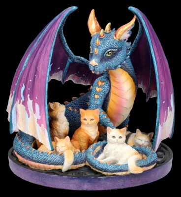Drachen Figur mit Katzen - Foster Family - Selina Fenech / Veronese Fantasy Deko