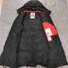 HOLUBAR Mountaineering Long Down Coat Black Red Hooded Big Pockets Size: M