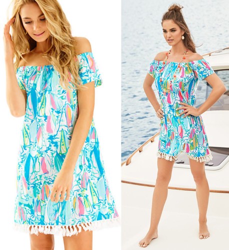 Bae Sunglow Sailboat Off Shoulder Dress 