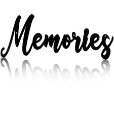 Hotop Metal Word Sign Memories Word Sign Rustic Black Cutout Memories Wall De...