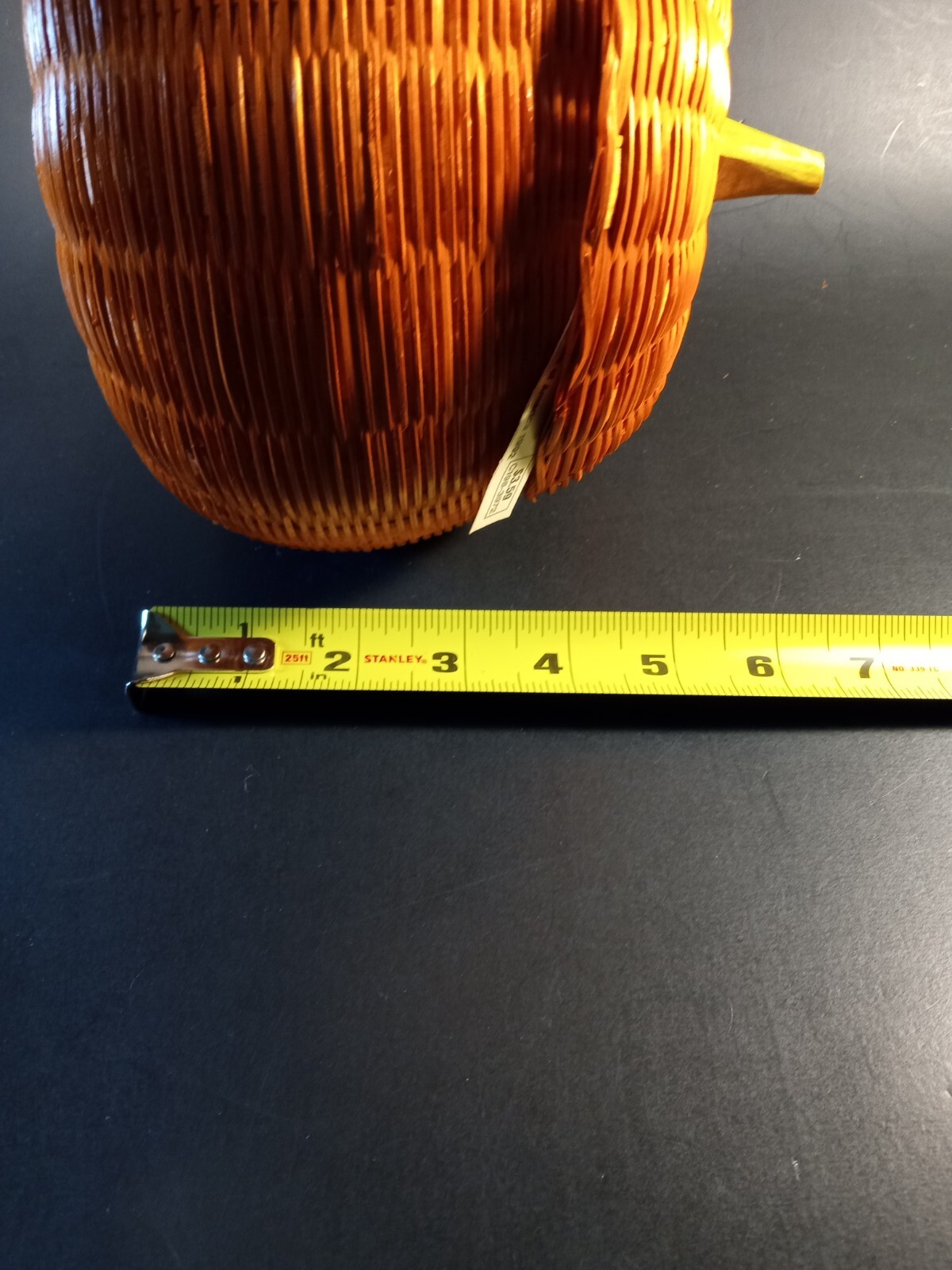 NOS Vtg 1992 Pumpkin Wicker Basket Fabri-Centers NWT