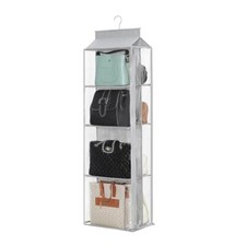 8 Grids in 1 Pack Hanging Purse Handbag Organizer with Double Zippers Visible...