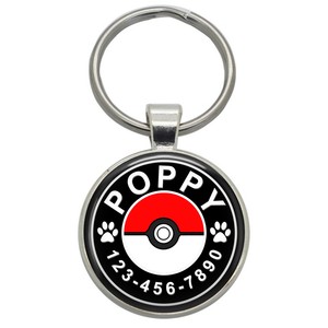 pokeball dog tag