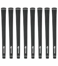 Karma Velour Tour Velvet Midsize (+1/32") Black 8 Piece Golf Grip Bundle - New!!