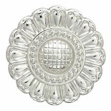 WESTERN LEATHER CRAFT TACK BRIGHT SILVER ENGRAVED SUNFLOWER CONCHO screw back