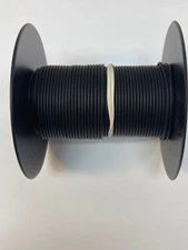 100 FOOT SPOOL 22 GAUGE TXL HI TEMP WIRE SOLID BLACK AUTOMOTIVE  