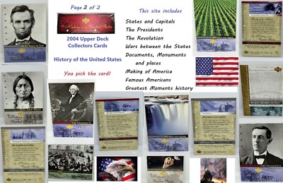 2004 The History of the United States Upper Deck page 2 of 2 (Pick One) G3