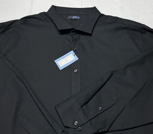 Murano Essentials Mens Shirt Top 4XB Long Sleeve 100% Cotton Black New - Picture 6 of 13